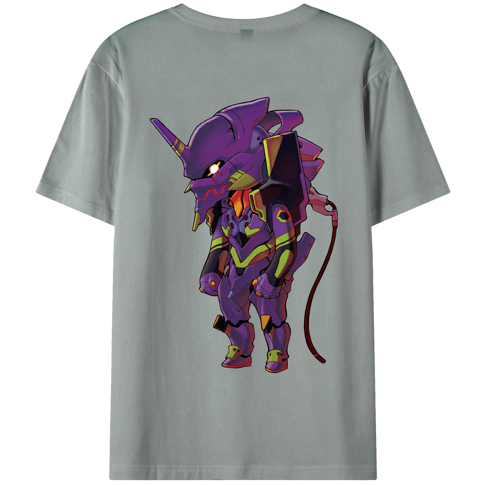 （画像用） EVA 新世紀エヴァンゲリオン 綿100％ メンズ半袖Tシャツ（バックプリント） 通気性